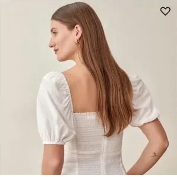 Reformation White Puff Sleeve Crop Top size 2 new - Picture 3 of 7